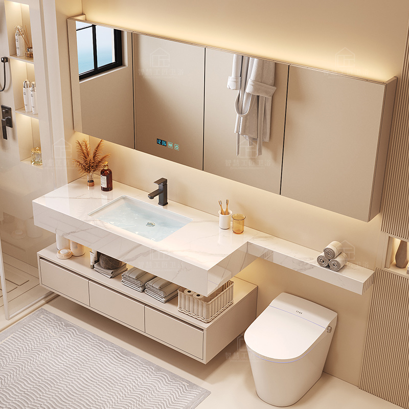 Home Bathroom Partition Wall - 파티션 화장실 욕실 캐비닛 벽 선반