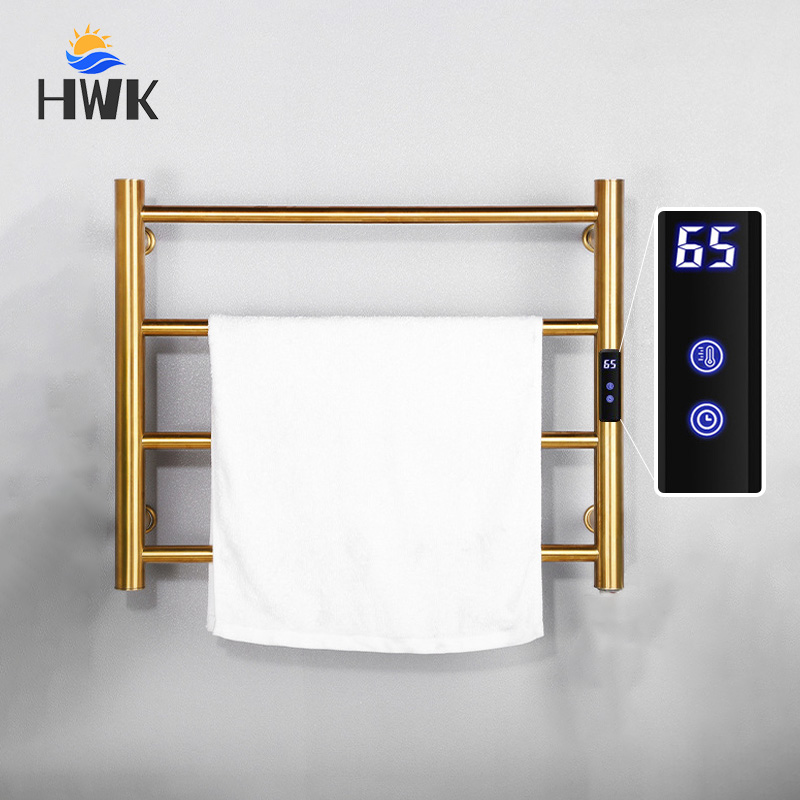 Towel Warmer Electric - 블랙/크롬/골드 전기 수건 레일. 스마트 수건