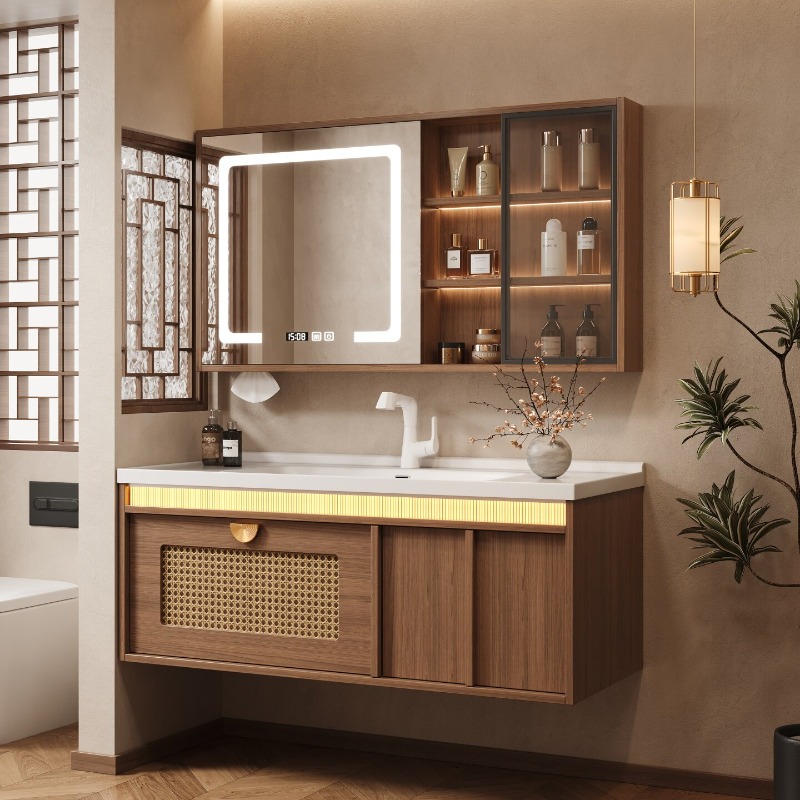 Home Bathroom Partition Wall - 나무로 만든 수납장 욕실 캐비닛 정리함