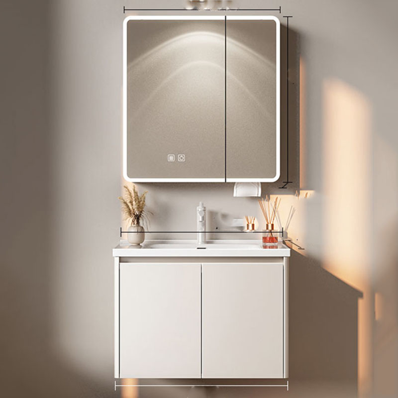 Home Bathroom Partition Wall - 화이트 럭셔리 욕실 수납장 거울 화장실