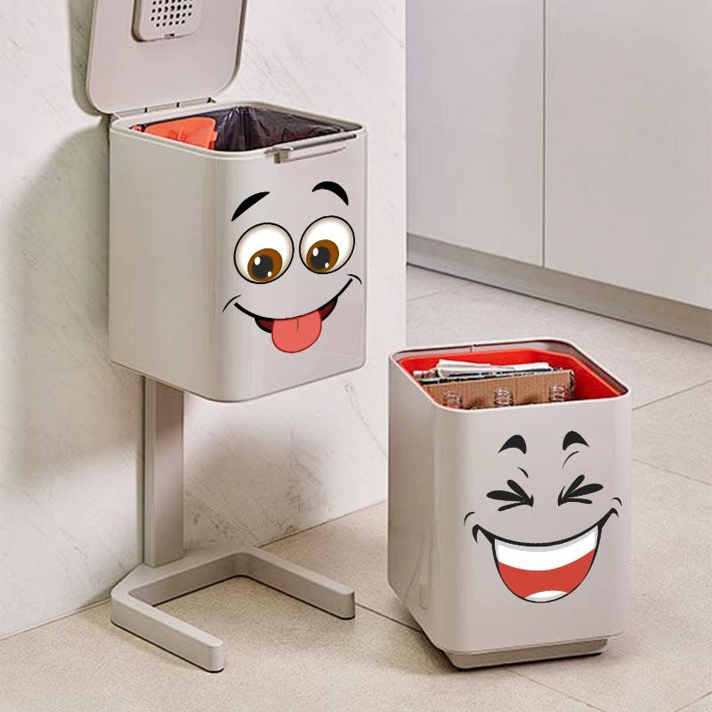 Home Bathroom Trash Can - 4개의 탈부착 가능한 쓰레기통 스티커, 자가