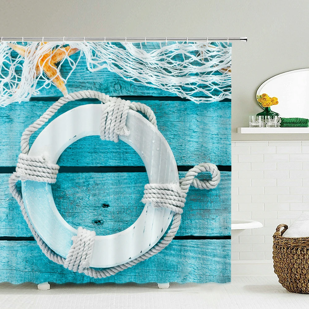 바다 경치 해변 샤워 커튼 욕실 샤워 커튼 3D 패브릭 - Shower Curtain Liner 리뷰 및 가격