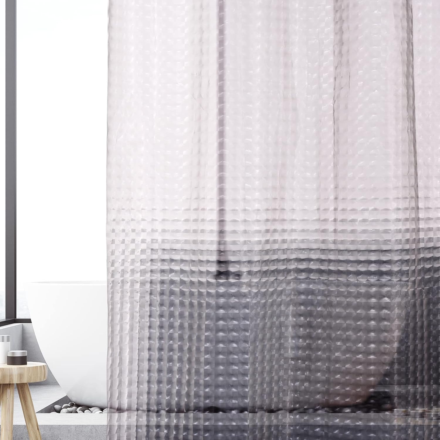 1개 회색 크리스탈 샤워 커튼 (하단 자석 및 후크 포 - Shower Curtain Liner 리뷰 및 가격