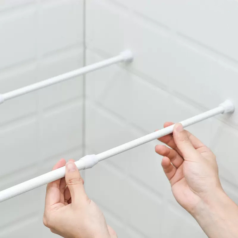 드릴링 없이 조정 가능한 커튼 로드, 금속 스프링 로드 - Shower Curtain Liner 리뷰 및 가격