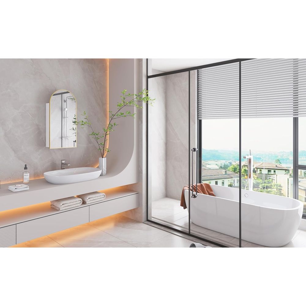 고급스러운 아치형 골드 욕실 거울 수납장, DIY가능, - Home Bathroom Mirror 리뷰 및 가격