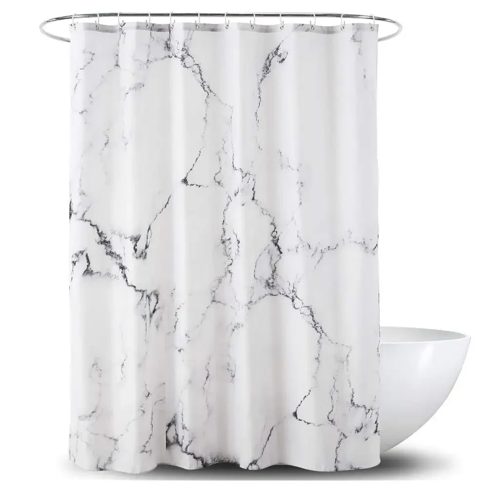 그레이 골드 대리석 잉크 질감 샤워 커튼 세트, 추상  - Shower Curtain Liner 리뷰 및 가격