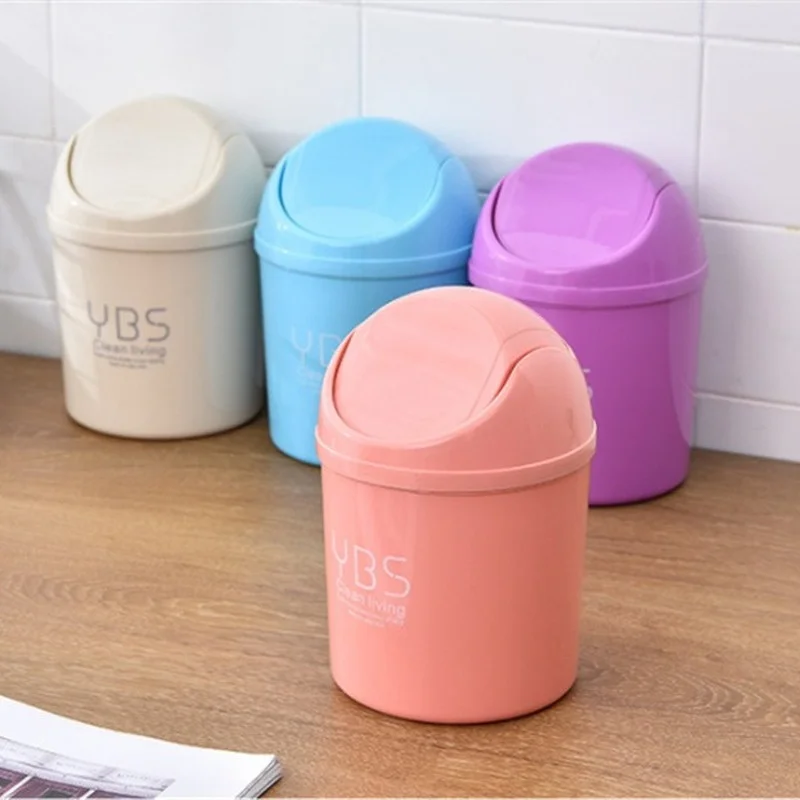 뚜껑이있는 자동차 범용 쓰레기통 데스크탑 오피스 주최자 - Home Bathroom Trash Can 리뷰 및 가격